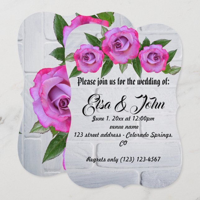 Wedding Blossoms Rose Romantic Destiny's Destiny Invitation (Front/Back)
