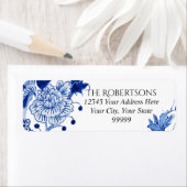 Wedding Blue Chinoiserie Floral | Return Address Label (Insitu)