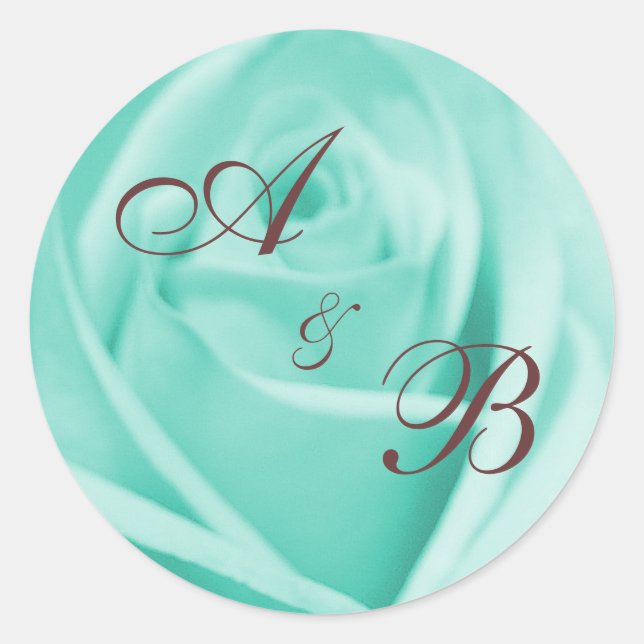 Wedding: Blue & Chocolate ... - Customized Classic Round Sticker (Front)