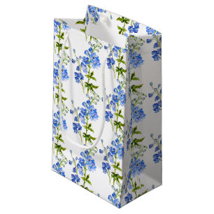 Wedding blue delphinium art patterned small gift bag
