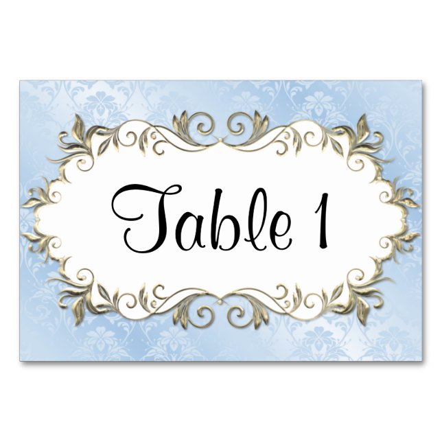 Wedding Blue Frame Table Number (Front)