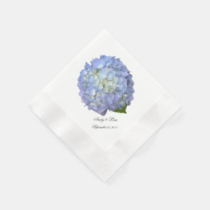 Wedding Blue Hydrangea Custom Paper Napkins