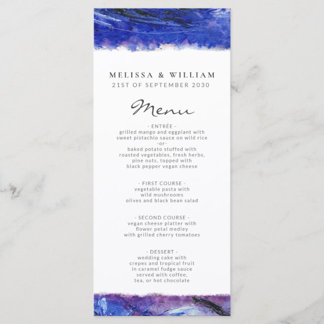 Wedding Blue Menu (Front)
