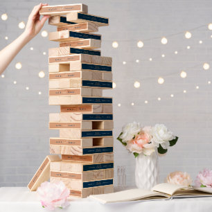 Wedding blue rose gold crown crest monogram  topple tower