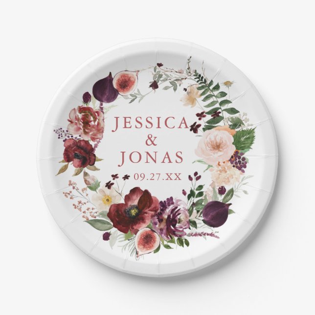 Wedding Blush Cocktail Party  Paper Plates (Front)