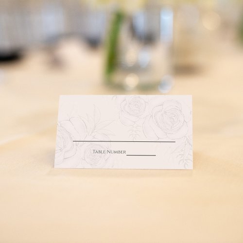 Wedding Blush Floral Reception Seating Place Card