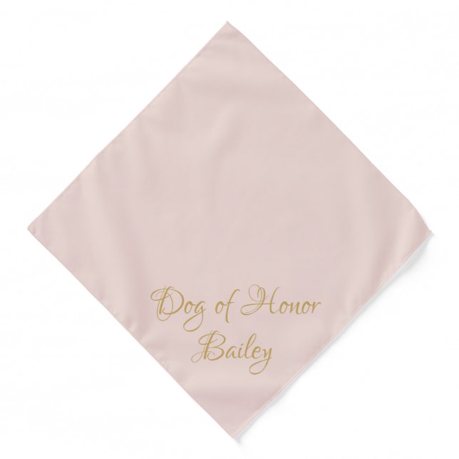 Wedding blush pink Dog of Honor dog ring bearer Bandana (Front)
