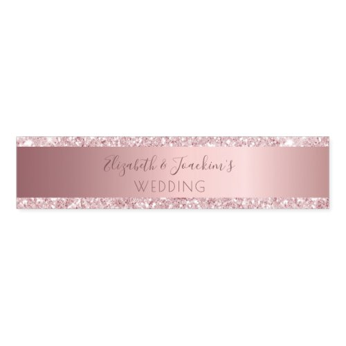 Wedding blush pink glitter monogram elegant napkin bands