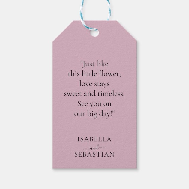 Wedding Blush Pink Lavender Touch Gift Tags