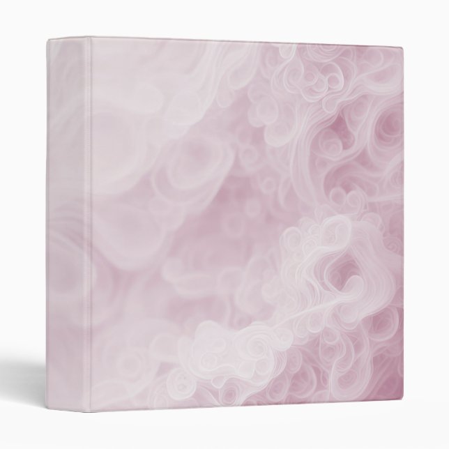 Wedding Blush Pink Swirl Abstract 3 Ring Binder (Front/Spine)
