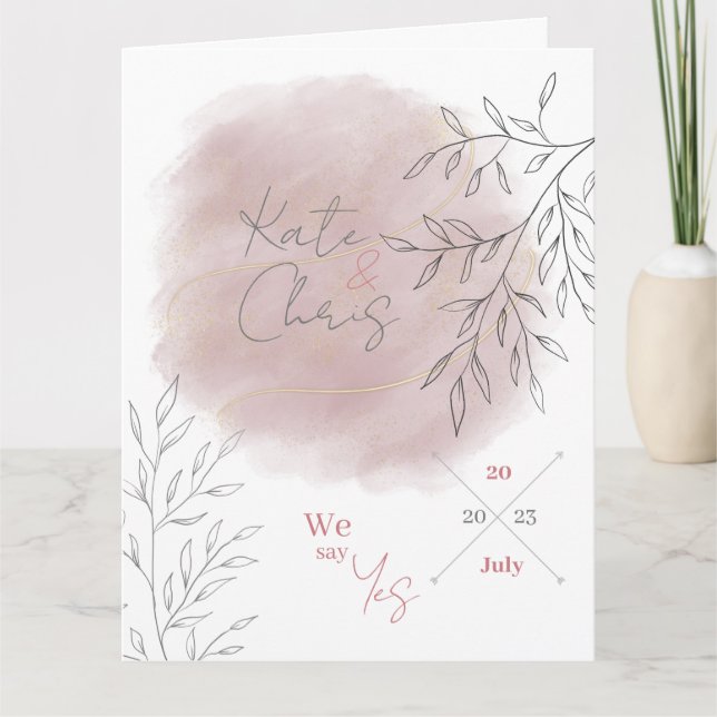 Wedding Blush Romantic Card (Front)