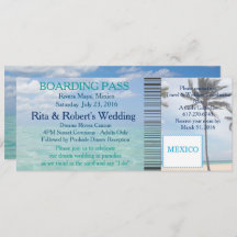 Wedding Boarding Pass Ticket Beach Destination