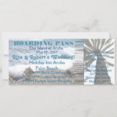 Wedding Boarding Pass Ticket-Message in a Bottle Invitation (Front)