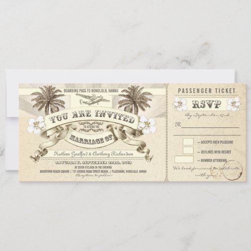 wedding boarding pass tickets invitations