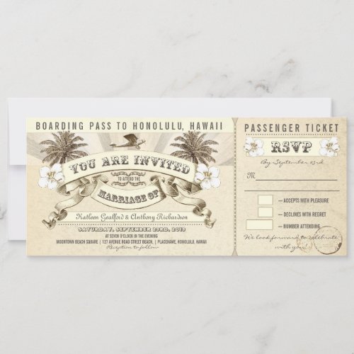 wedding boarding pass tickets _ invitations