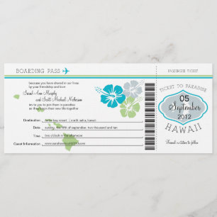 Wedding Boarding Pass to Hawaii Invitation