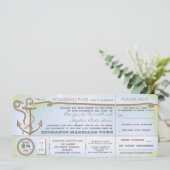 wedding boarding pass-vintage tickets with RSVP Invitation (Standing Front)