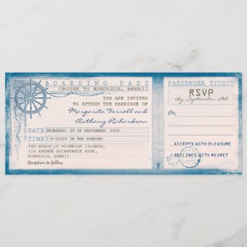 Wedding Boarding Pass-vintage Tickets With Rsvp Invitation by jinaiji at Zazzle