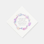 Wedding bohemian feather and beads purple napkins