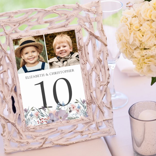 Wedding Boho Floral Bride Groom Photos Table Number (Creator Uploaded)