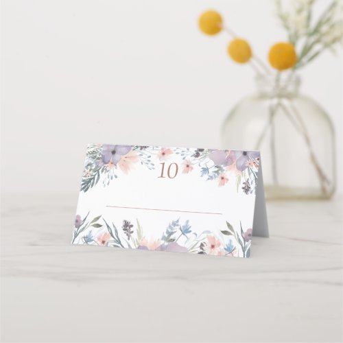 Wedding Boho Floral Wildflowers Place Card