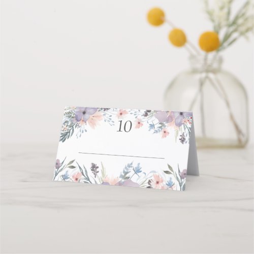 Wedding Boho Floral Wildflowers Place Card