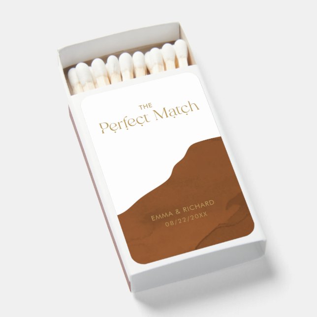Wedding Boho Modern Typography Matchboxes (Front Open)