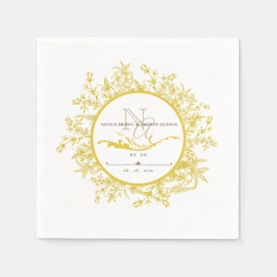 Wedding Boho Personalized Monogram Napkin