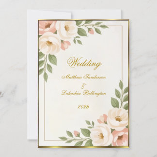 Wedding Boho Style Beautiful Modern Sophisticated  Invitation