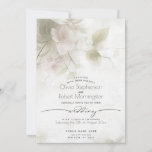 WEDDING  | Boho Watercolor Peach Blossoms  Invitation