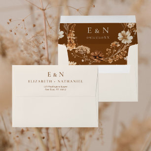 Wedding Boho Wildflower Timeless Return Address Envelope