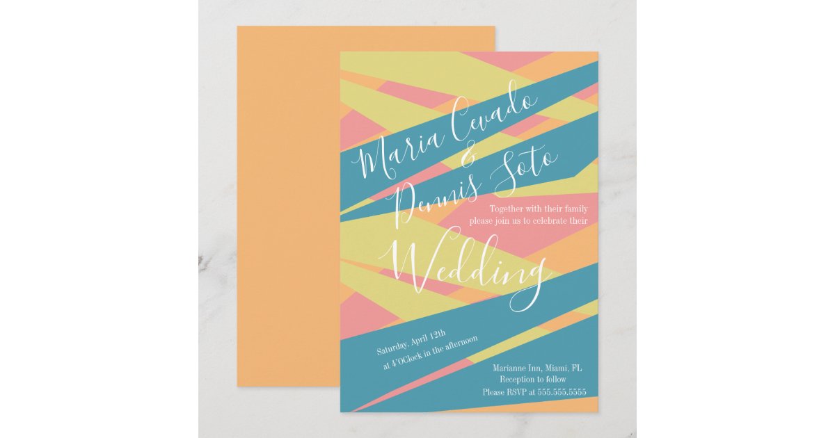 Wedding Bold Abstract Typography Invitation | Zazzle