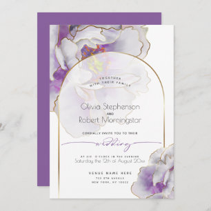 WEDDING Bold Tropical Amethyst Peony Invitation