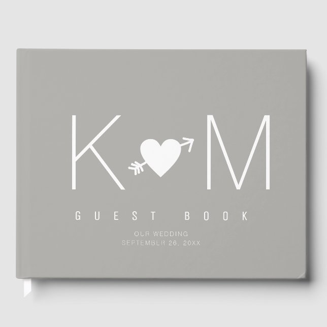 wedding-book, gray guest book for memorable days (Front)