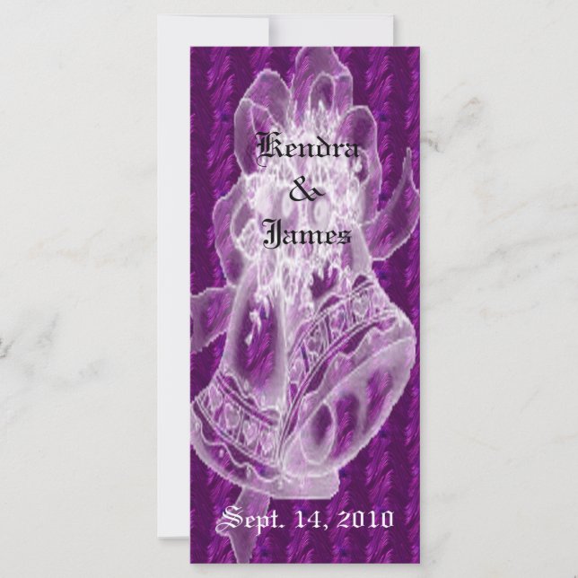 Wedding Bookmarks Favors Purple Bells (Front)