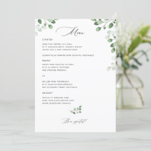 Wedding Botanical Greenery Floral Menu