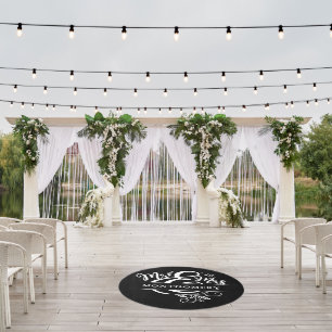 Wedding Botanical Monogram   Mr. & Mrs.  Outdoor Rug