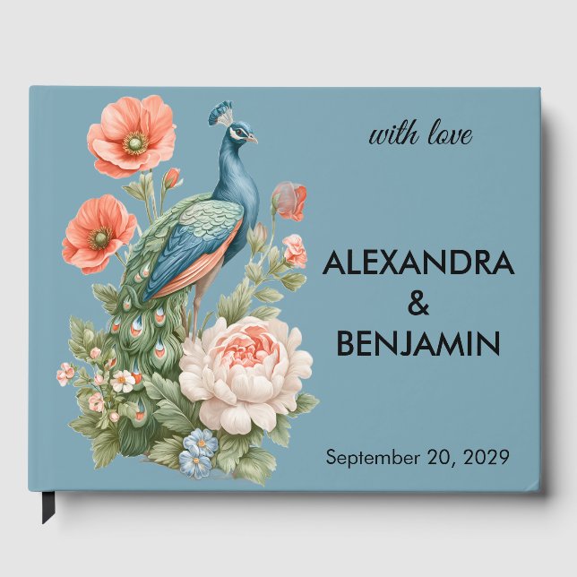 Wedding Botanical Vintage | Elegant Guest Message Book (Front)