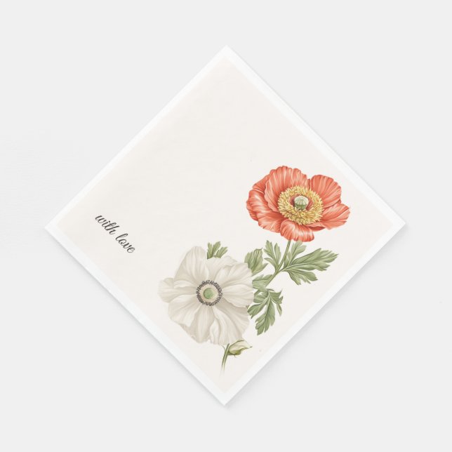 Wedding Botanical Vintage | Floral Table Statement Napkins (Corner)