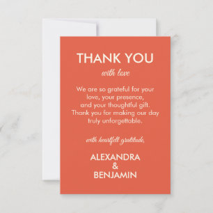 Wedding Botanical Vintage   Warm Grateful Accent Thank You Card