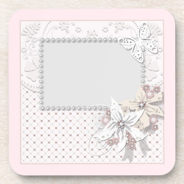 Wedding bouquet beverage coaster (Front)