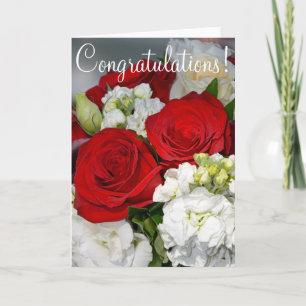 Wedding bouquet congratulations greeting card