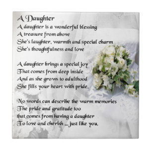 wedding bouquet Daughter Poem Ceramic Tile