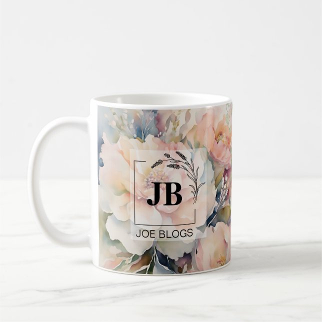 Wedding Bouquet Monogram Mug (Left)