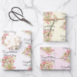 Wedding Bouquet of Flowers Add Names 3 Gift Wrapping Paper Sheets<br><div class="desc">Wedding Bouquet of Flowers Add Names 3 Gift Wrapping Paper Sheets</div>