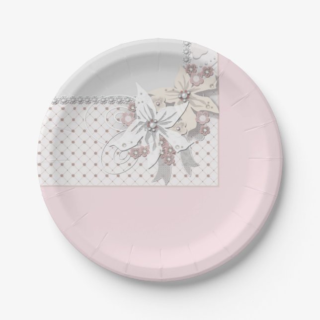 Wedding bouquet paper plates (Front)