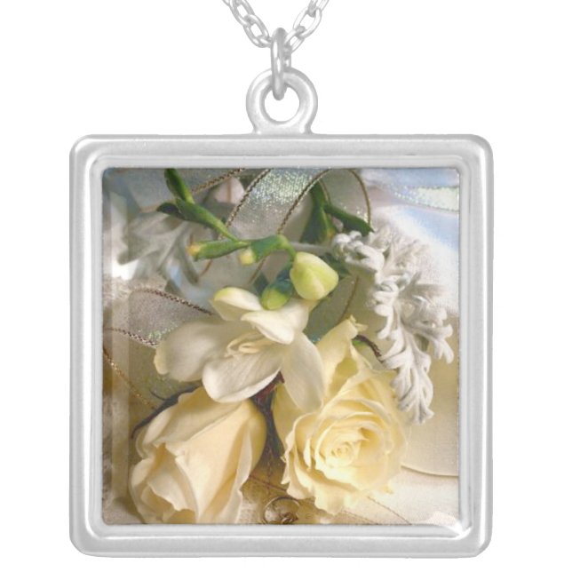 Wedding Bouquet Silver Plated Necklace (Front)