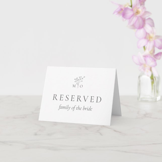 Wedding bouquet simple elegant reserved card (Orchid)