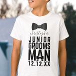 Wedding Bow Tie Junior Groomsman T-Shirt<br><div class="desc">Treat your junior groomsmen to matching bow tie junior groomsman shirts! Just add their name and your wedding date and get them to woo your guests with their cuteness. Perfect attire for wedding rehearsals</div>