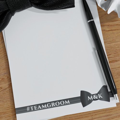 Wedding Bow Tie Monogram Team Groom Notepad